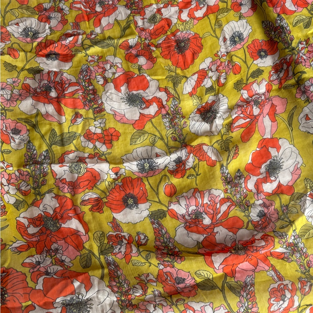 Anthropologie Floral Scarf - Red, White, Yellow